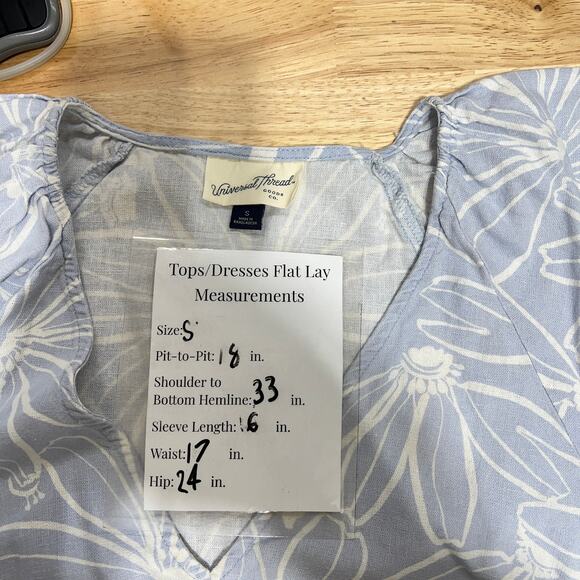 Universal Thread Flutter Short Sleeve Mini Skater Dress Light Blue Small - Picture 8 of 8